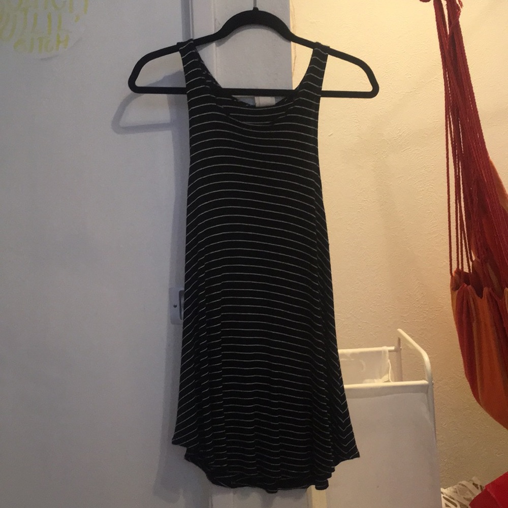 Black & white striped flowy dress